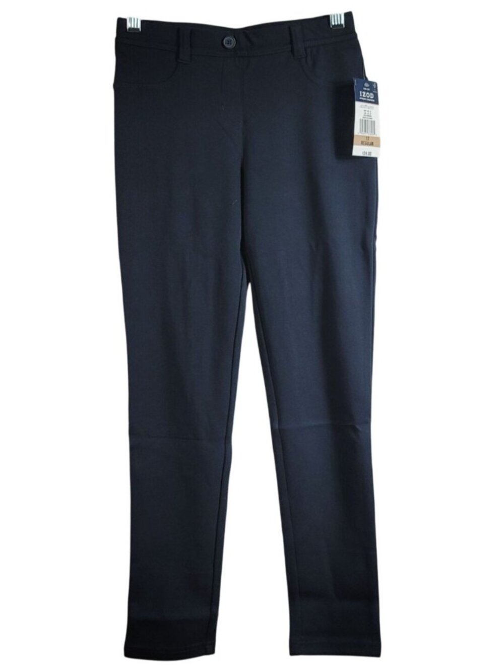 IZOD School Uniform Girls Jeggings Blue Navy Size 12 Pockets Pants Pull On NEW